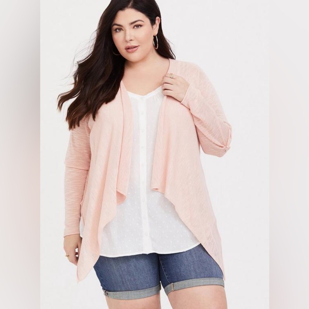 Torrid Slub Cardigan Drape Front Sweater - 4X